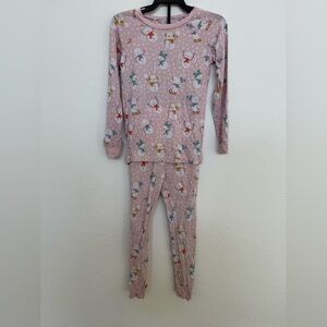 Bamboo Pajamas Tiny Jams 4T Pink Snowmen Christmas